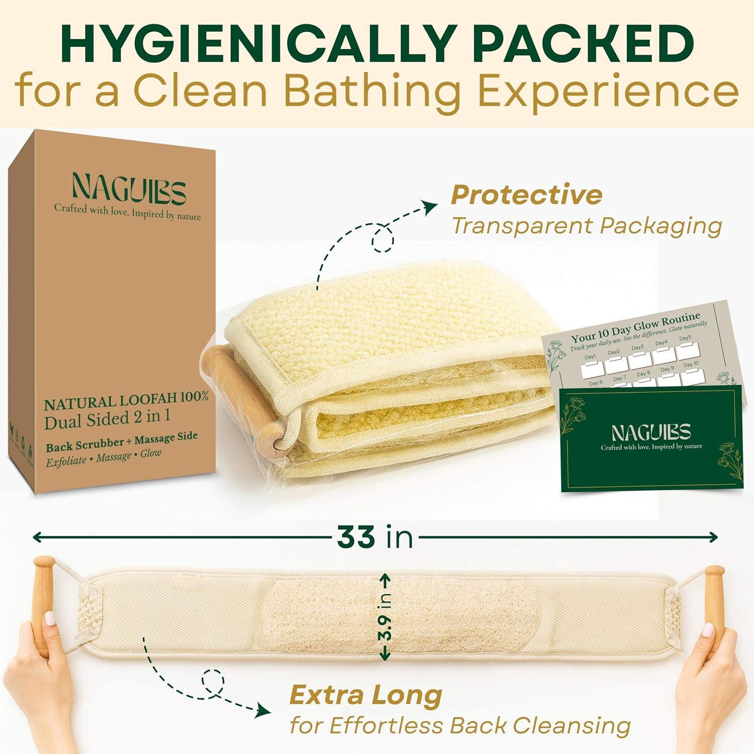 Esponja de Loofah Natural Egipcia 2 en 1 con Mango Exfoliante