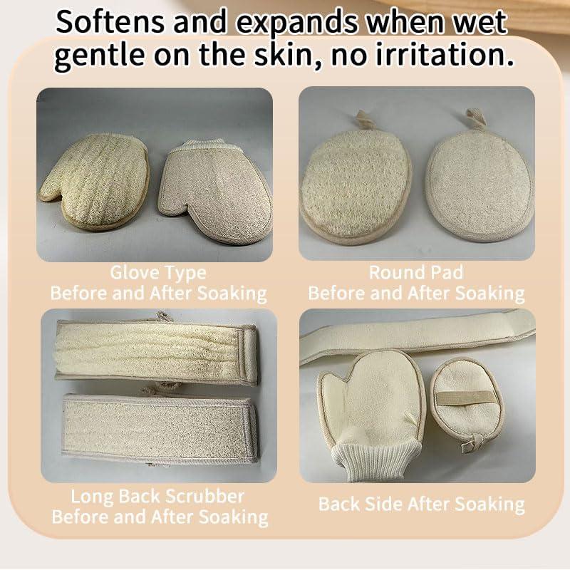 Esponja Exfoliante de Loofah Natural AMTEADM - 2 Unidades