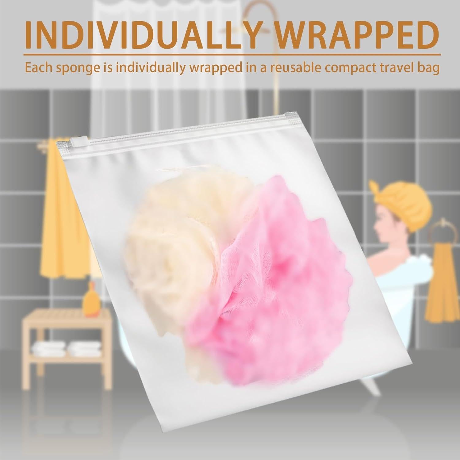 Paquete de 20 Esponjas de Baño Lufa BEAGERUO Mini 10 cm