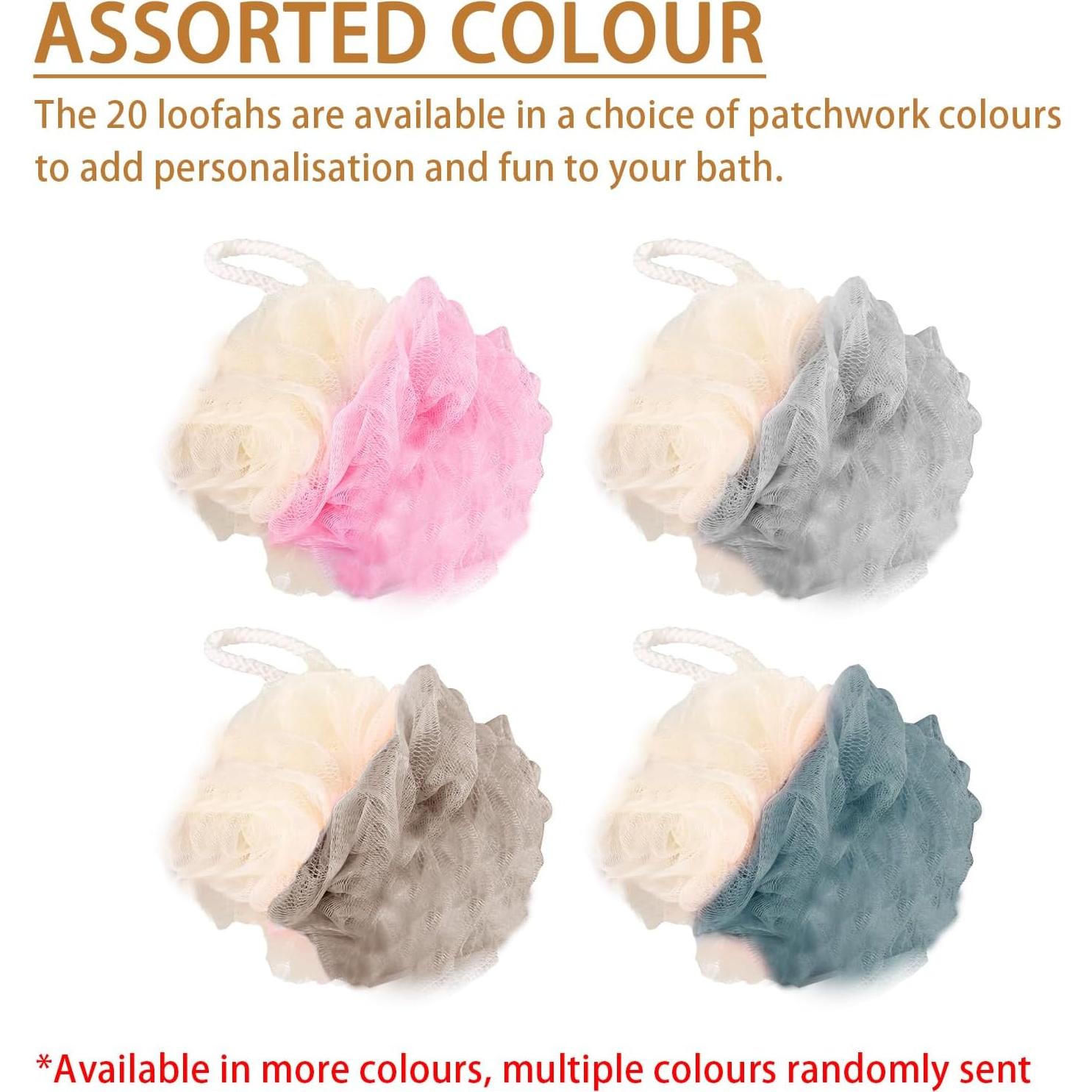 Paquete de 20 Esponjas de Baño Lufa BEAGERUO Mini 10 cm