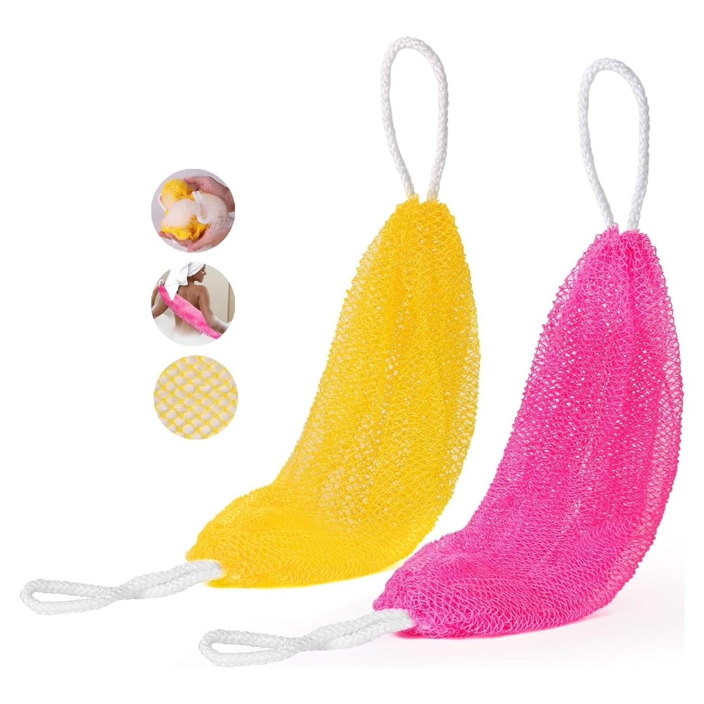 Esponja de Red Exfoliante Mytium 114.3 cm 2pcs Rosa Amarillo