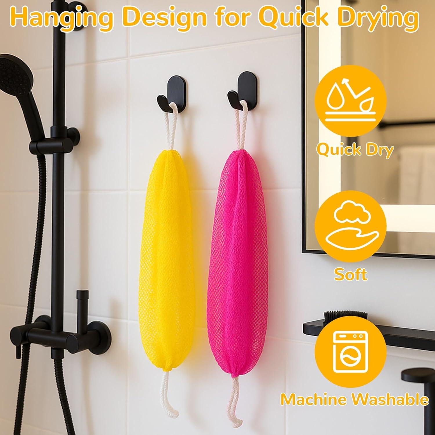 Esponja de Red Exfoliante Mytium 114.3 cm 2pcs Rosa Amarillo