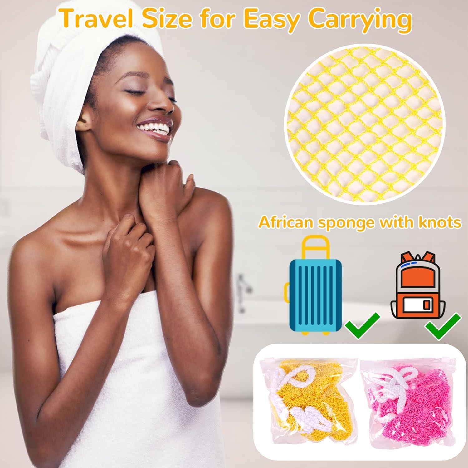 Esponja de Red Exfoliante Mytium 114.3 cm 2pcs Rosa Amarillo