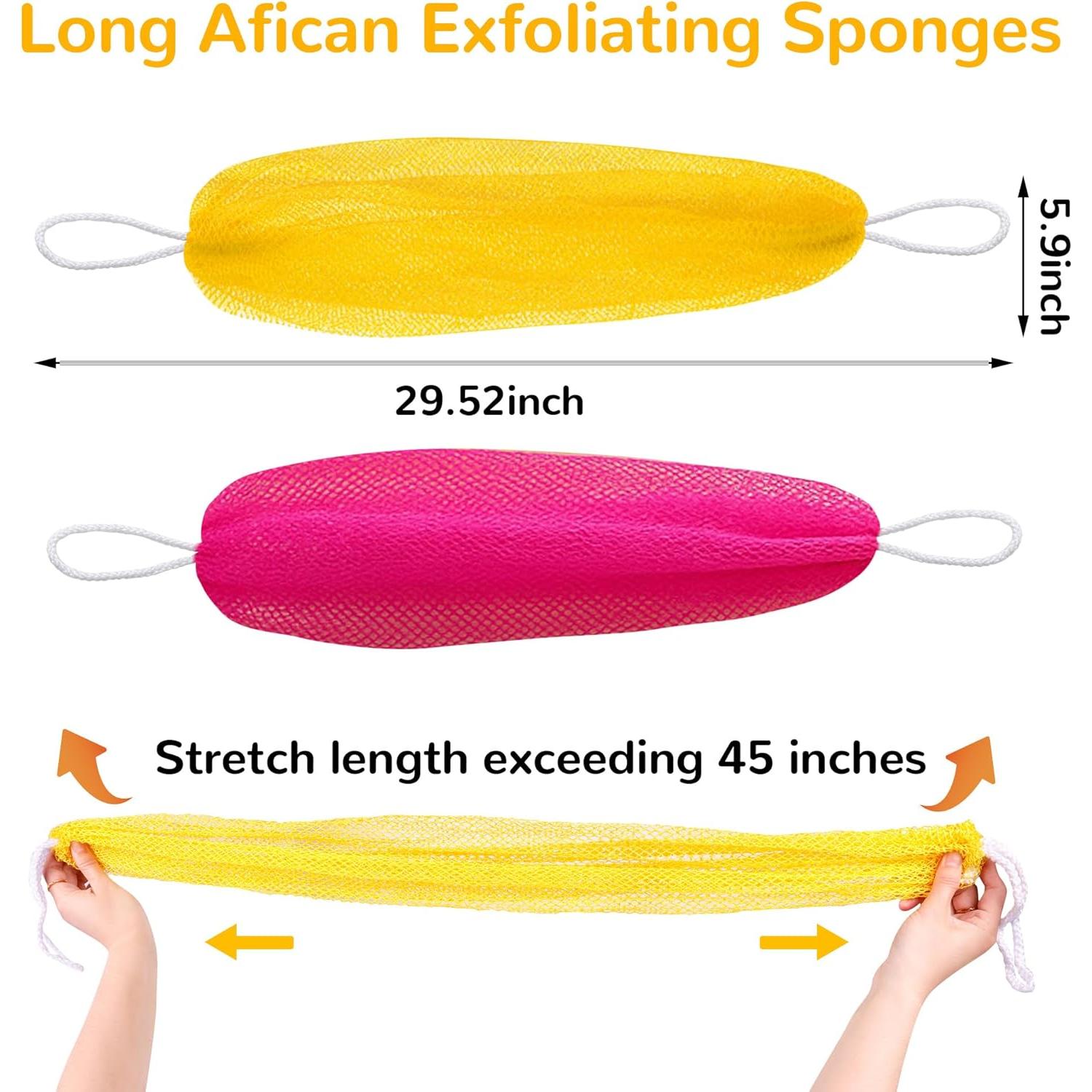 Esponja de Red Exfoliante Mytium 114.3 cm 2pcs Rosa Amarillo