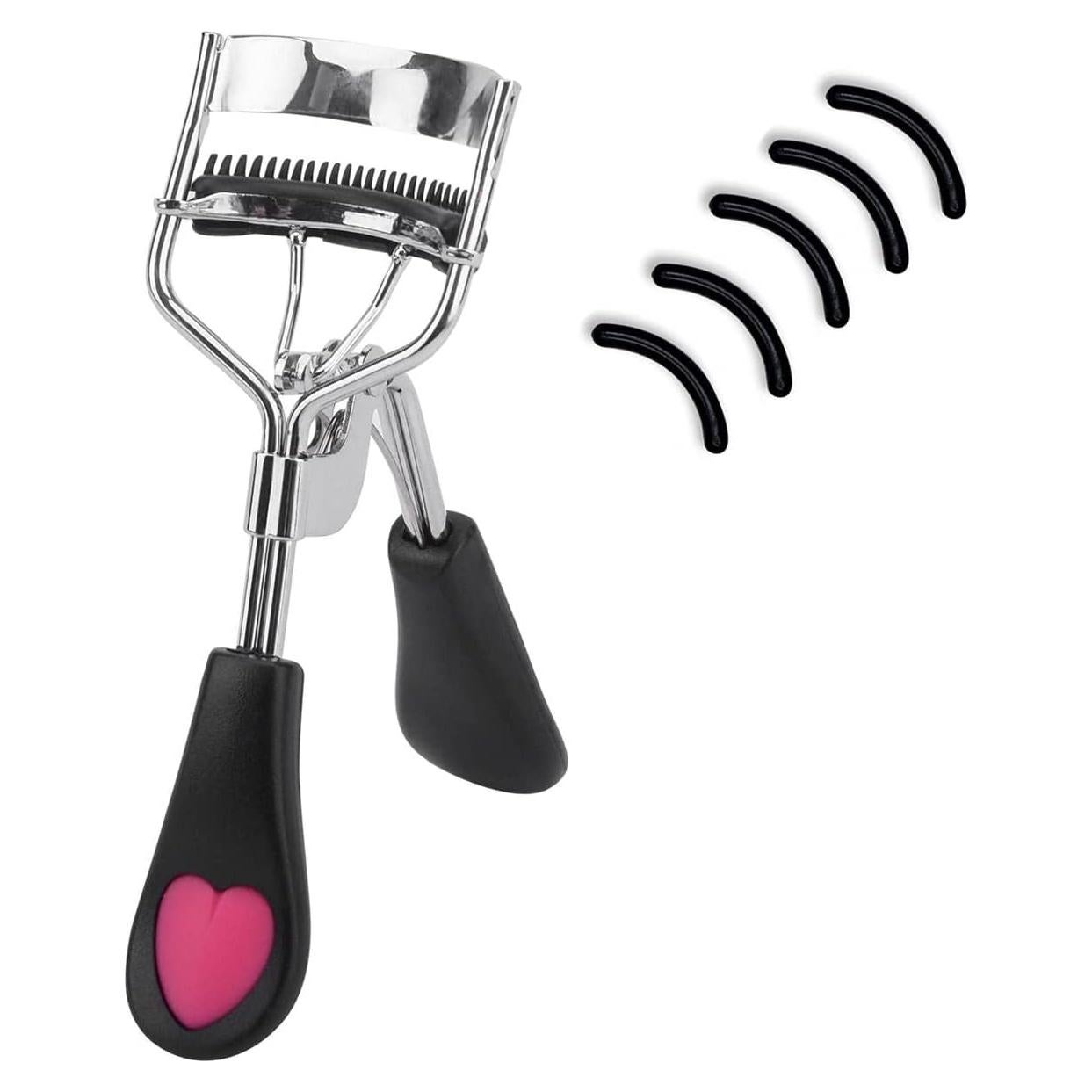 Rizador de Pestañas Anzline Acero Inoxidable con Peine 10.7cm