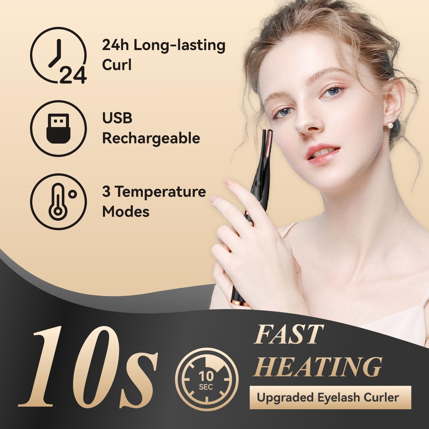 Rizador de Pestañas Calentado MGKO 3 Modos USB Negro