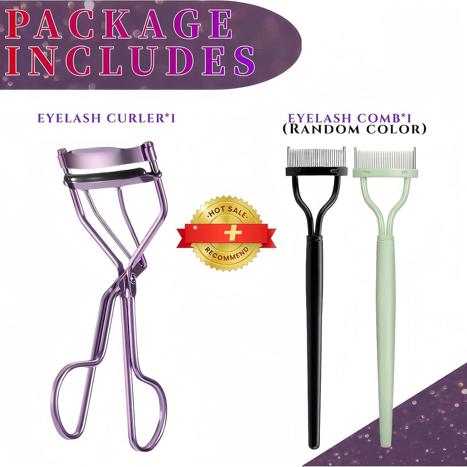 Rizador de Pestañas Acavado Profesional Morado - Sin Pellizcos