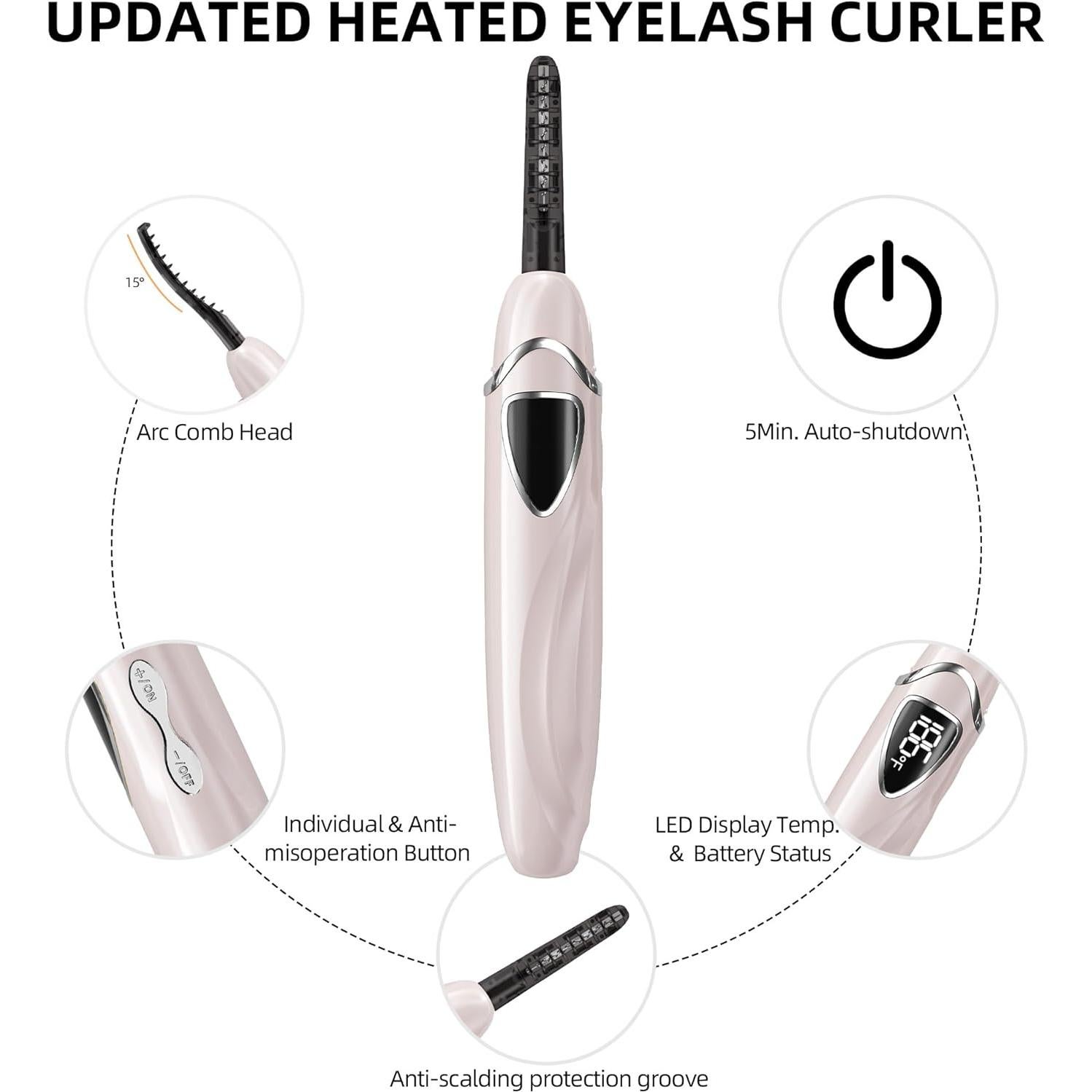 Rizador de Pestañas Eléctrico EYECURL S600 Rosa Primrose