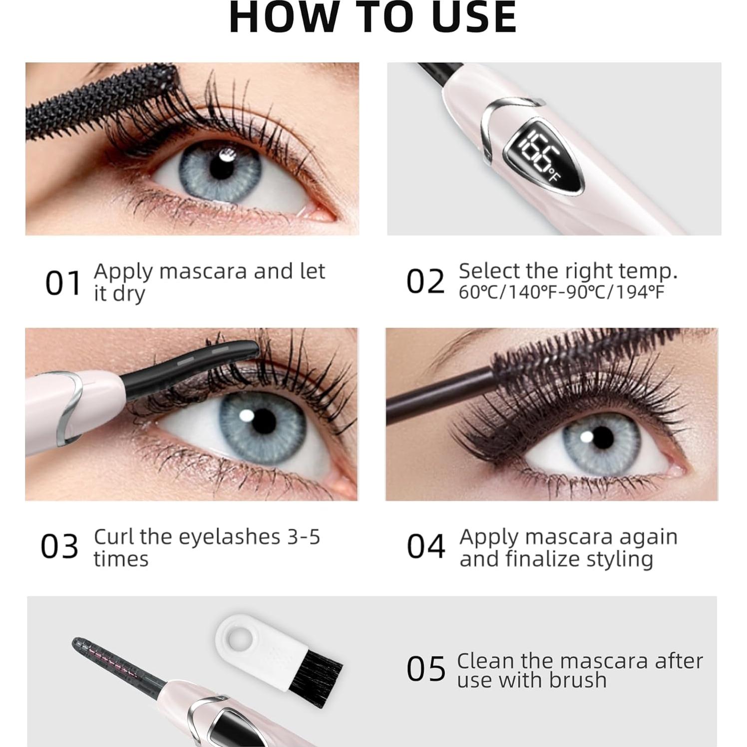 Rizador de Pestañas Eléctrico EYECURL S600 Rosa Primrose