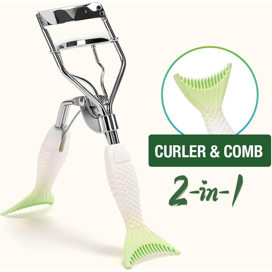 Rizador de Pestañas KEYYOU Verde con Almohadillas Extra