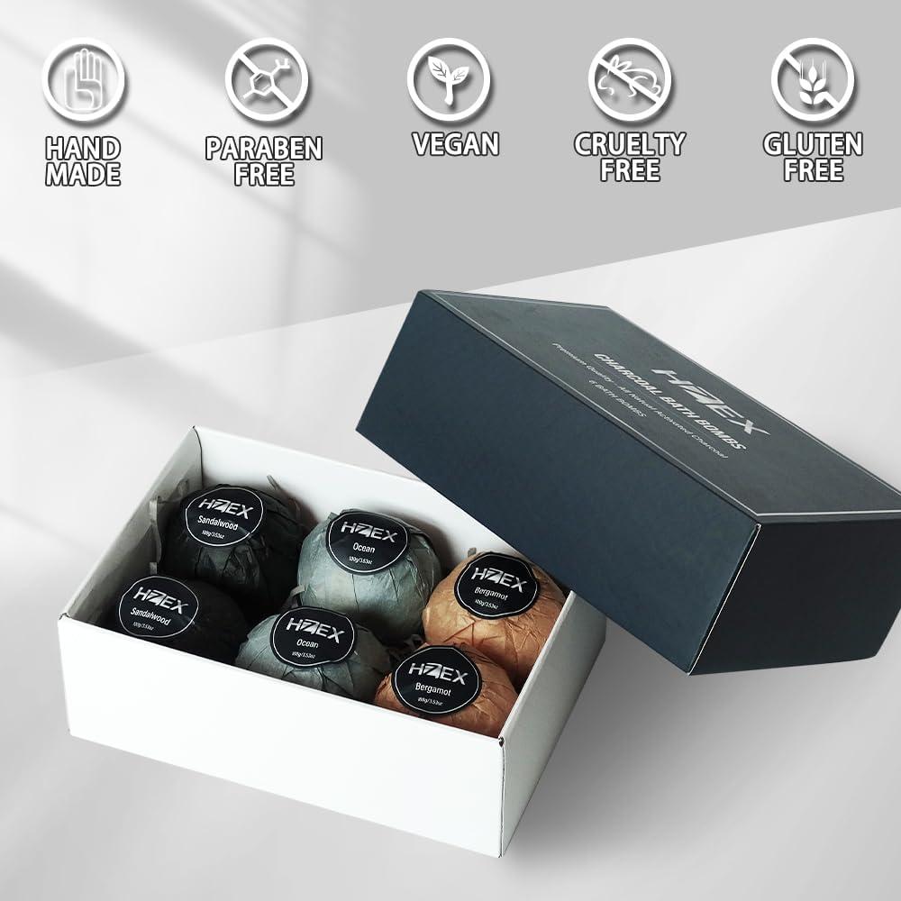 Juego de Bombas de Baño HZEX - 6 Piezas Carbón Activado