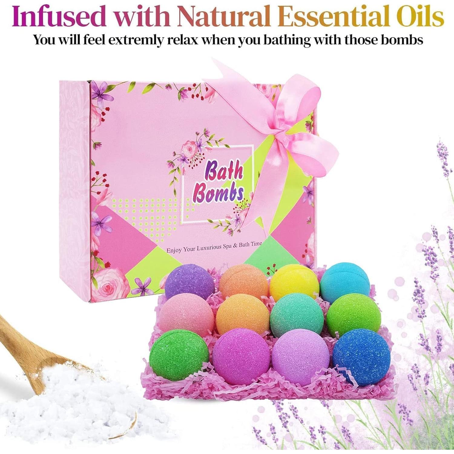 Set de 12 Bombas de Baño Orgánicas BOENFU - Regalo Relajante
