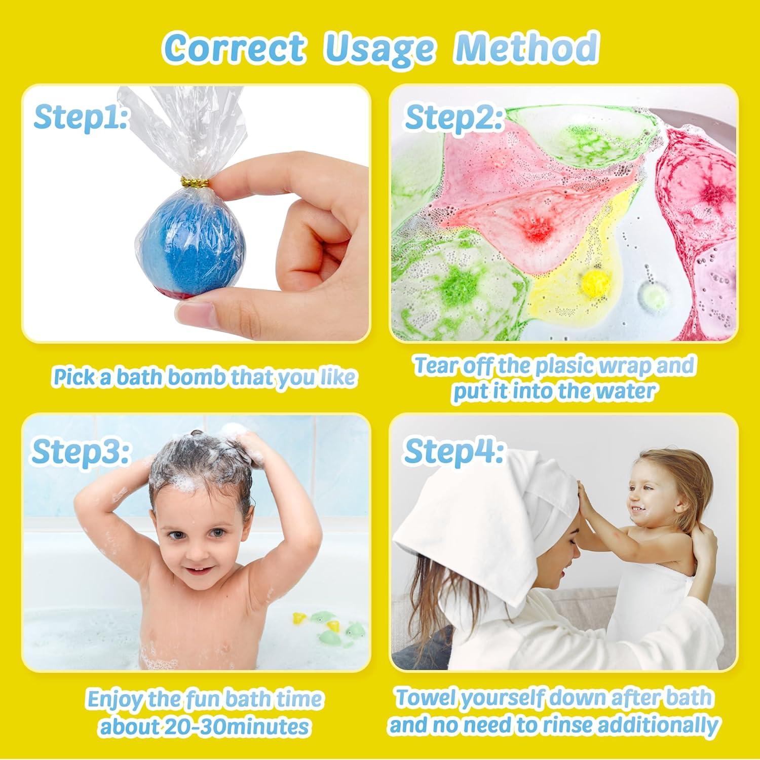 Bombas de Baño para Niños Yekery 30 PCS con Juguete Sorpresa