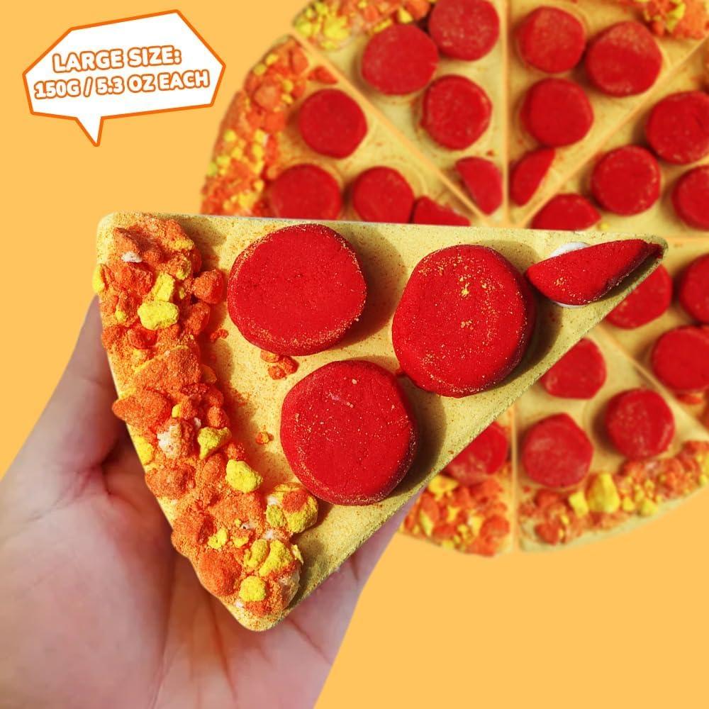 Set de Bombas de Baño de Pizza HZEX - 8 Rebanadas Naturales