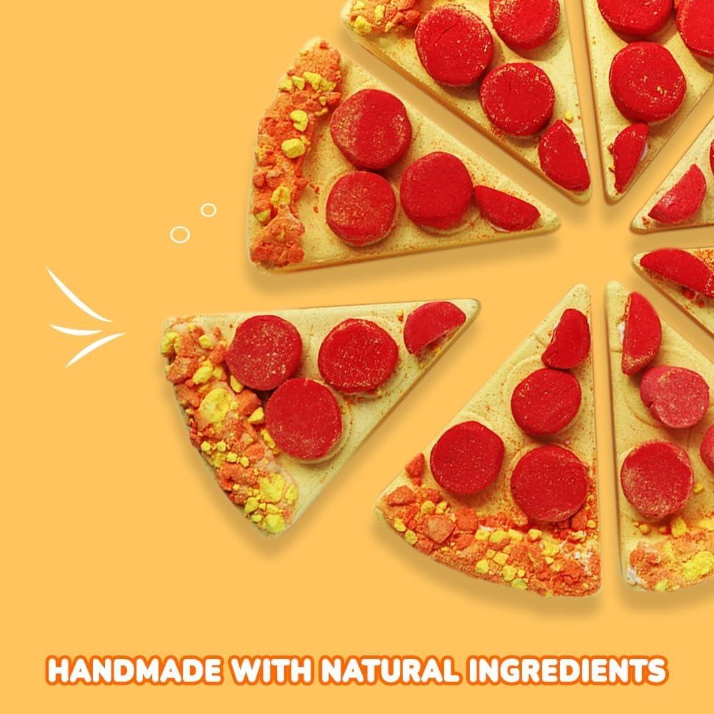 Set de Bombas de Baño de Pizza HZEX - 8 Rebanadas Naturales
