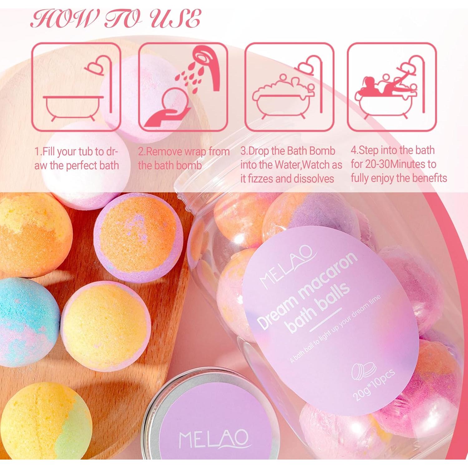 Set de 10 Bombas de Baño Aromáticas Fumgranth - Rosa