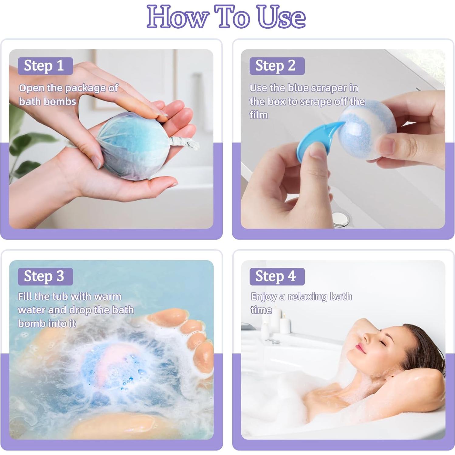 Set de 50 Bombas de Baño TranquilBliss con 10 Aromas Naturales
