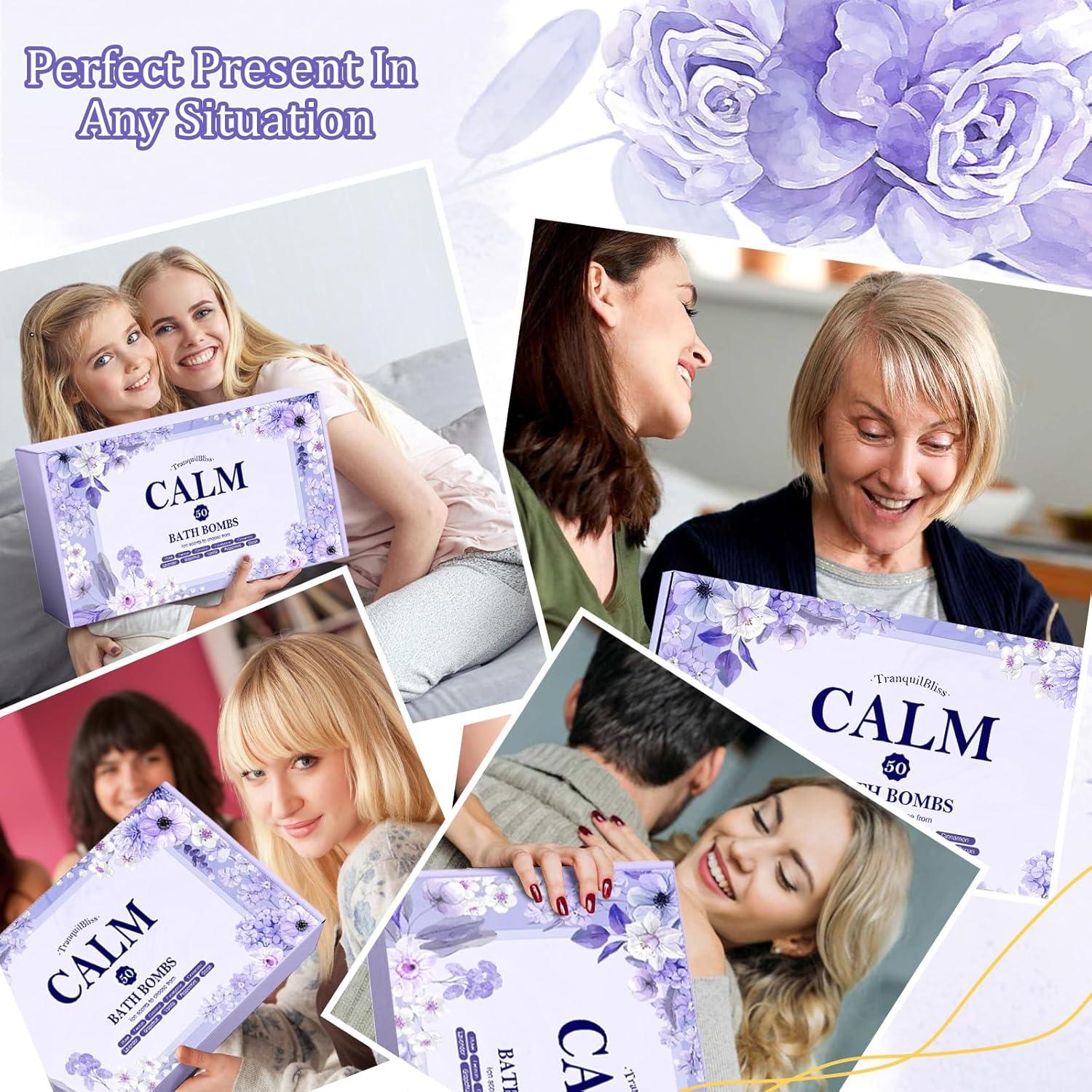 Set de 50 Bombas de Baño TranquilBliss con 10 Aromas Naturales