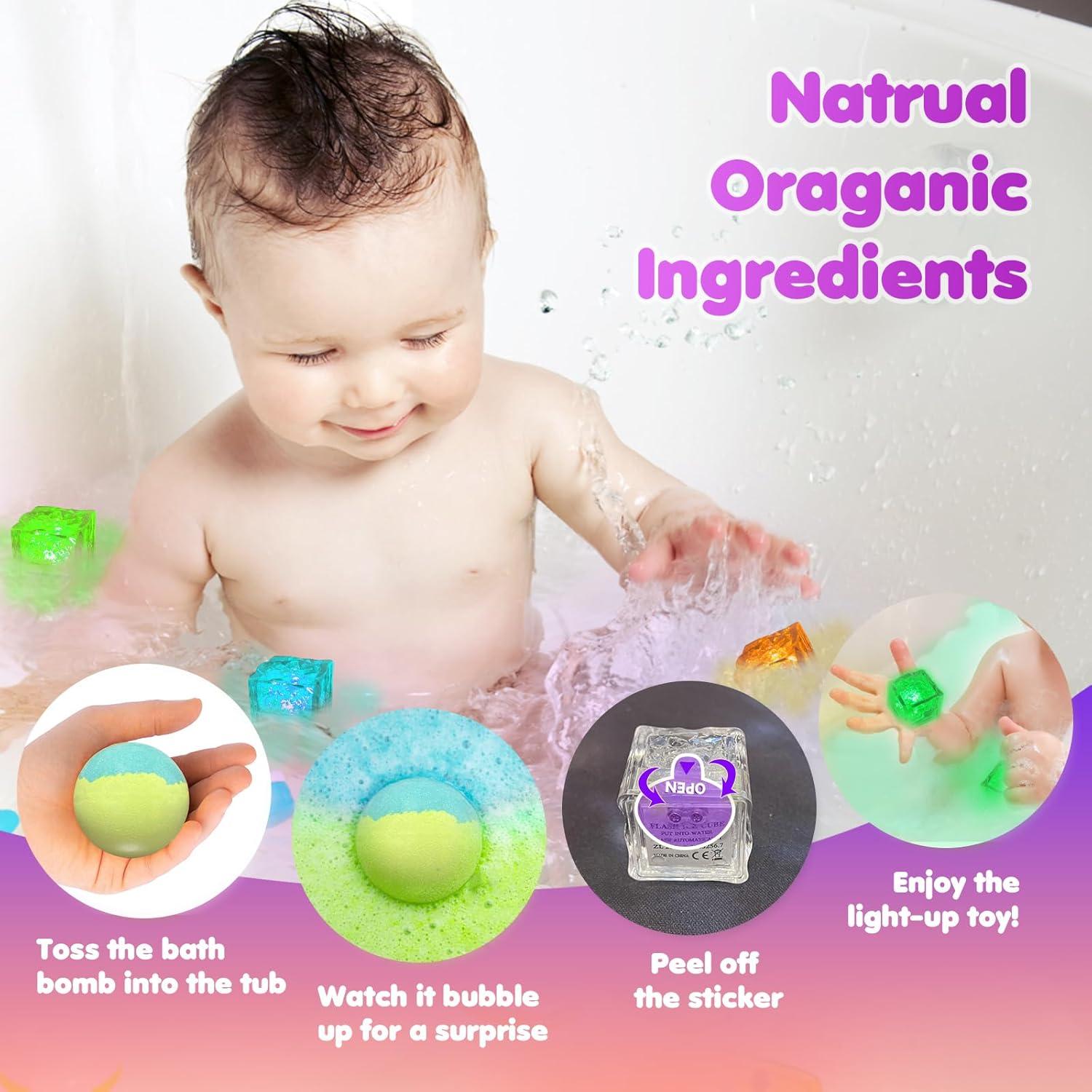 Set de 8 Bombas de Baño Iluminadas Santrela con Juguetes Sorpresa