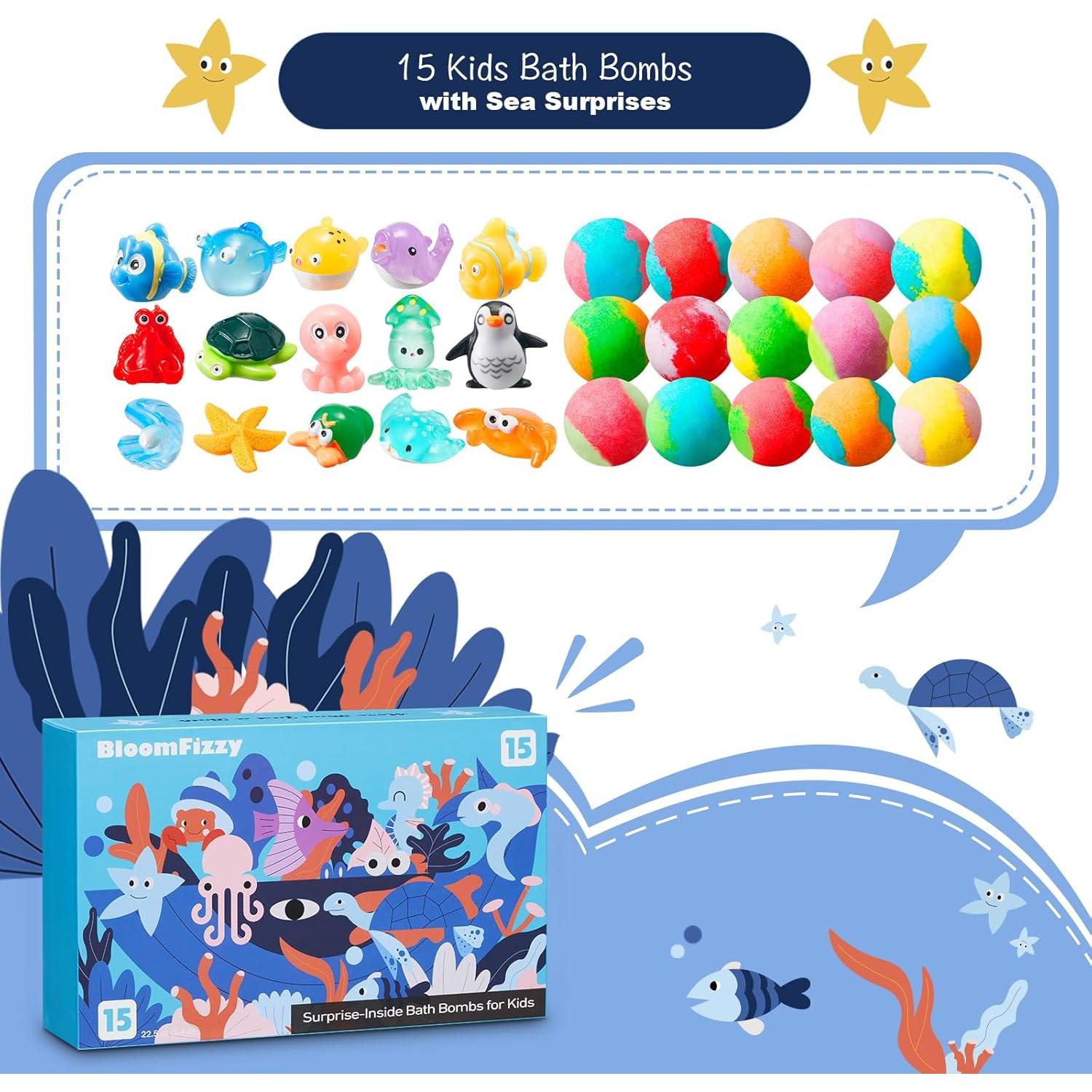 Set de 15 Bombas de Baño BloomFizzy para Niños - Juguetes Ocultos