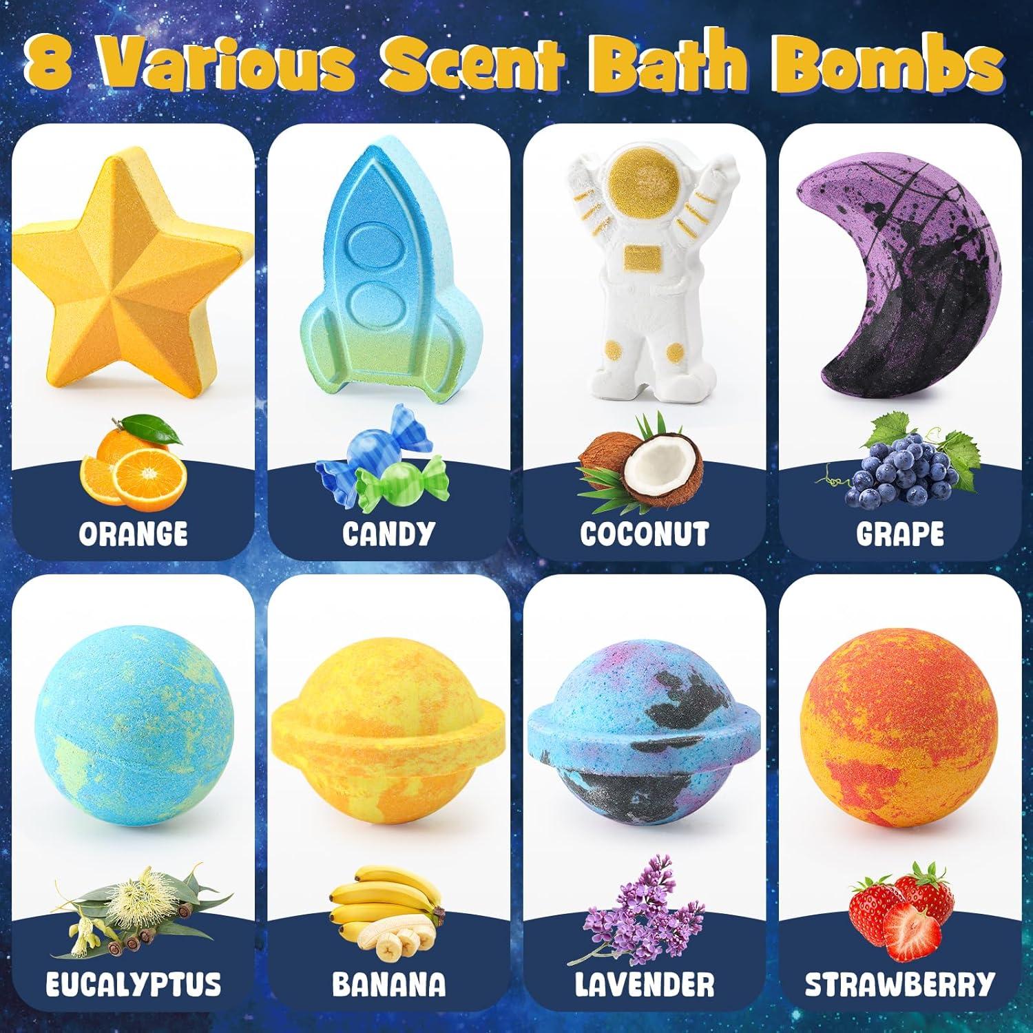 Bombas de Baño Espaciales Toylink - 8 Aromas y Juguetes