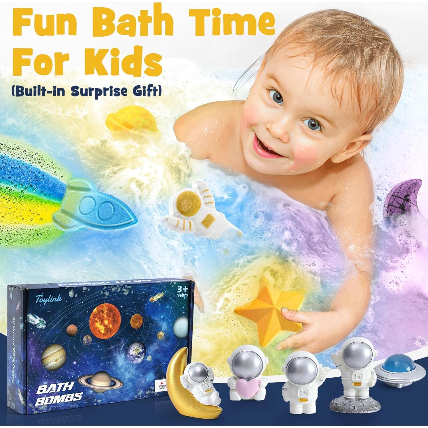 Bombas de Baño Espaciales Toylink - 8 Aromas y Juguetes