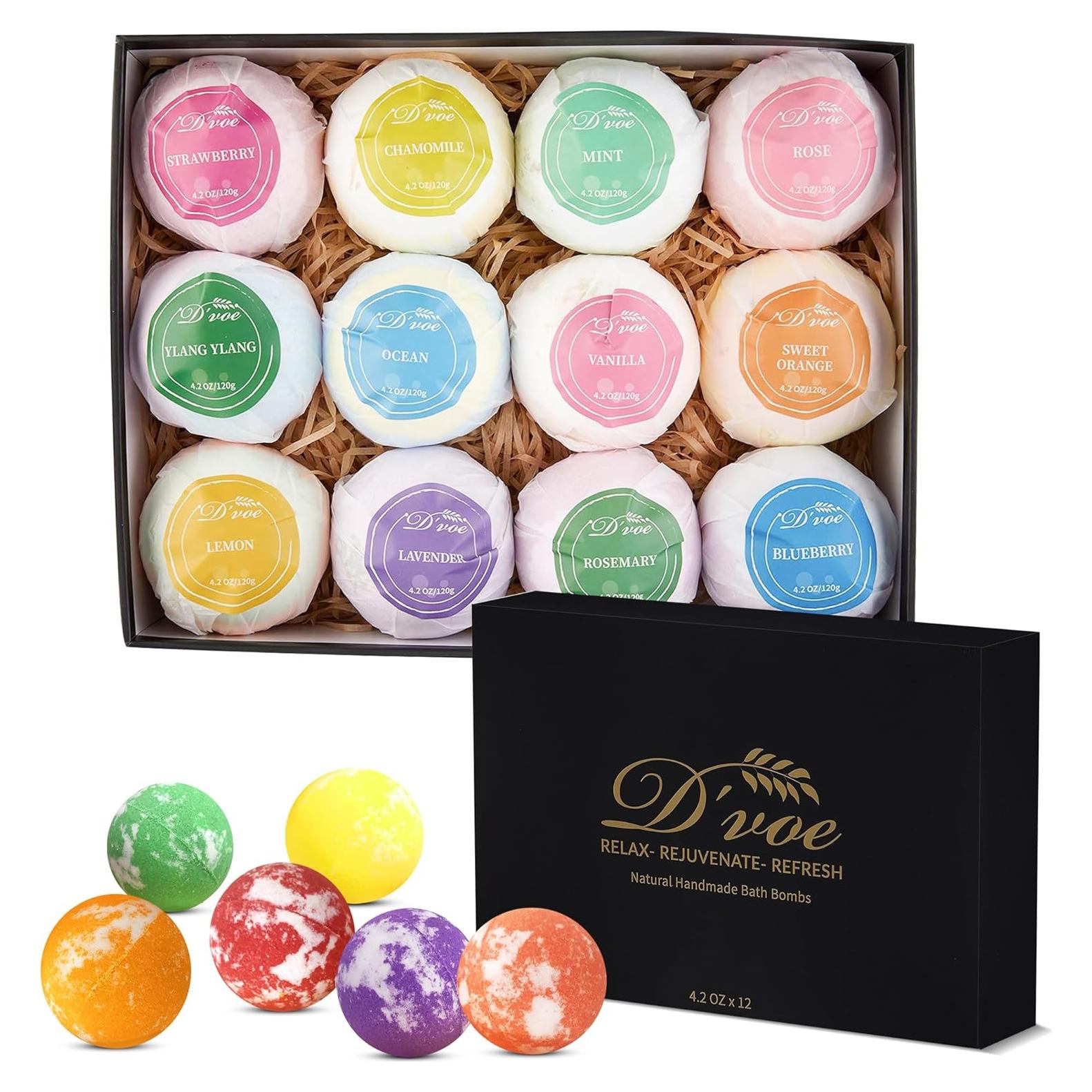 Juego de Bombas de Baño D'Voe 12 Pcs 99g Naturales Aromas
