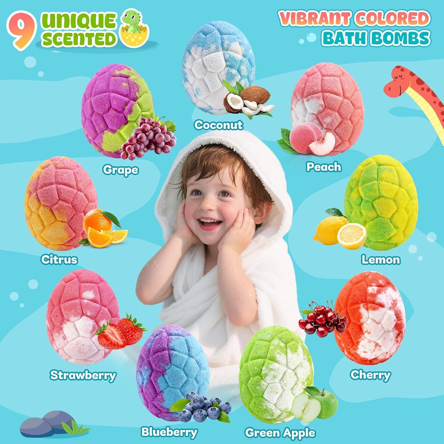 Set de 9 Bolas de Baño de Dinosaurio Bofuoos - Regalo Divertido