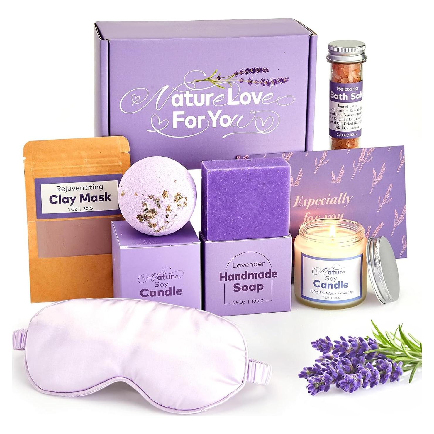 Kit de Spa Hecho a Mano Ufeekare 7 Piezas Aroma Lavanda