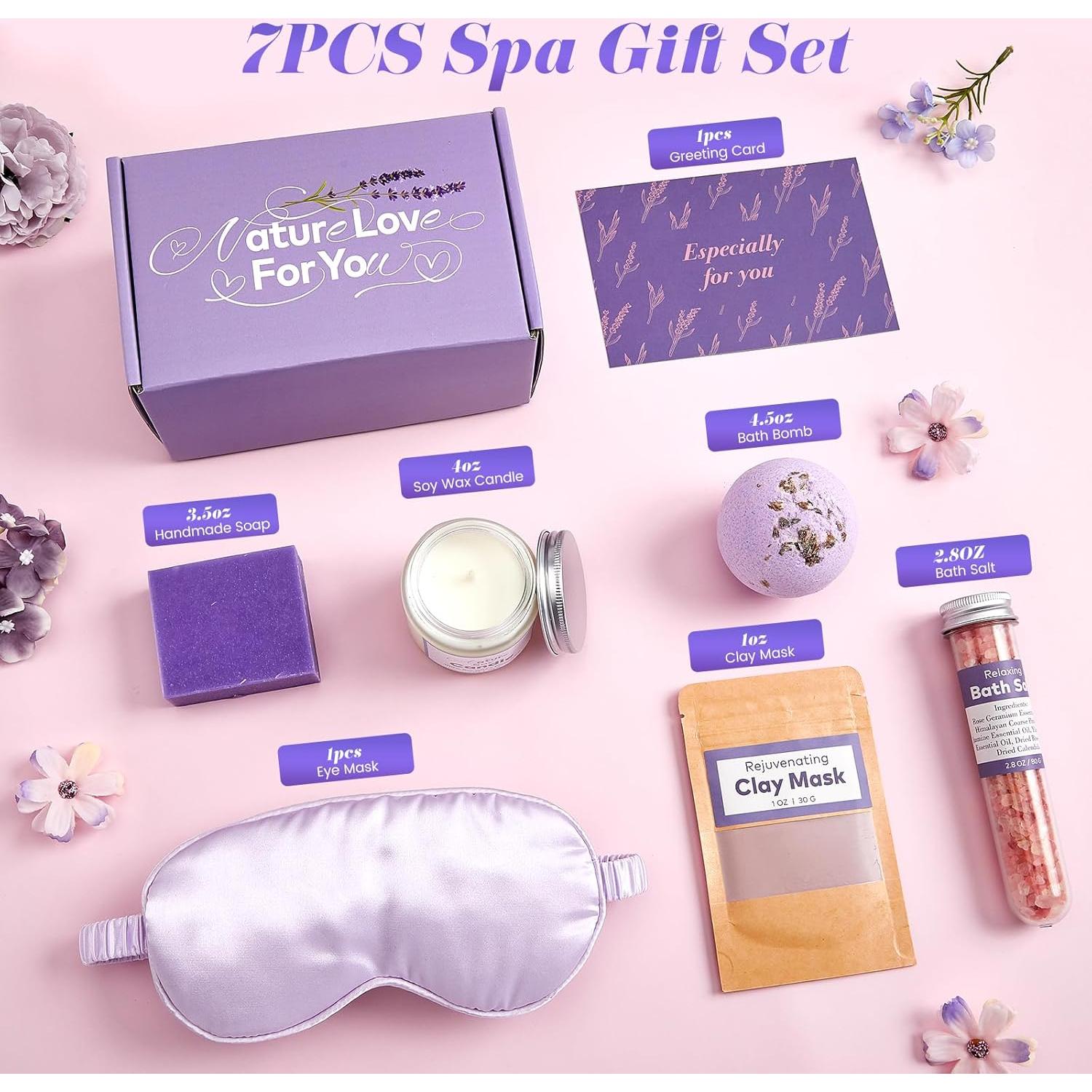 Kit de Spa Hecho a Mano Ufeekare 7 Piezas Aroma Lavanda