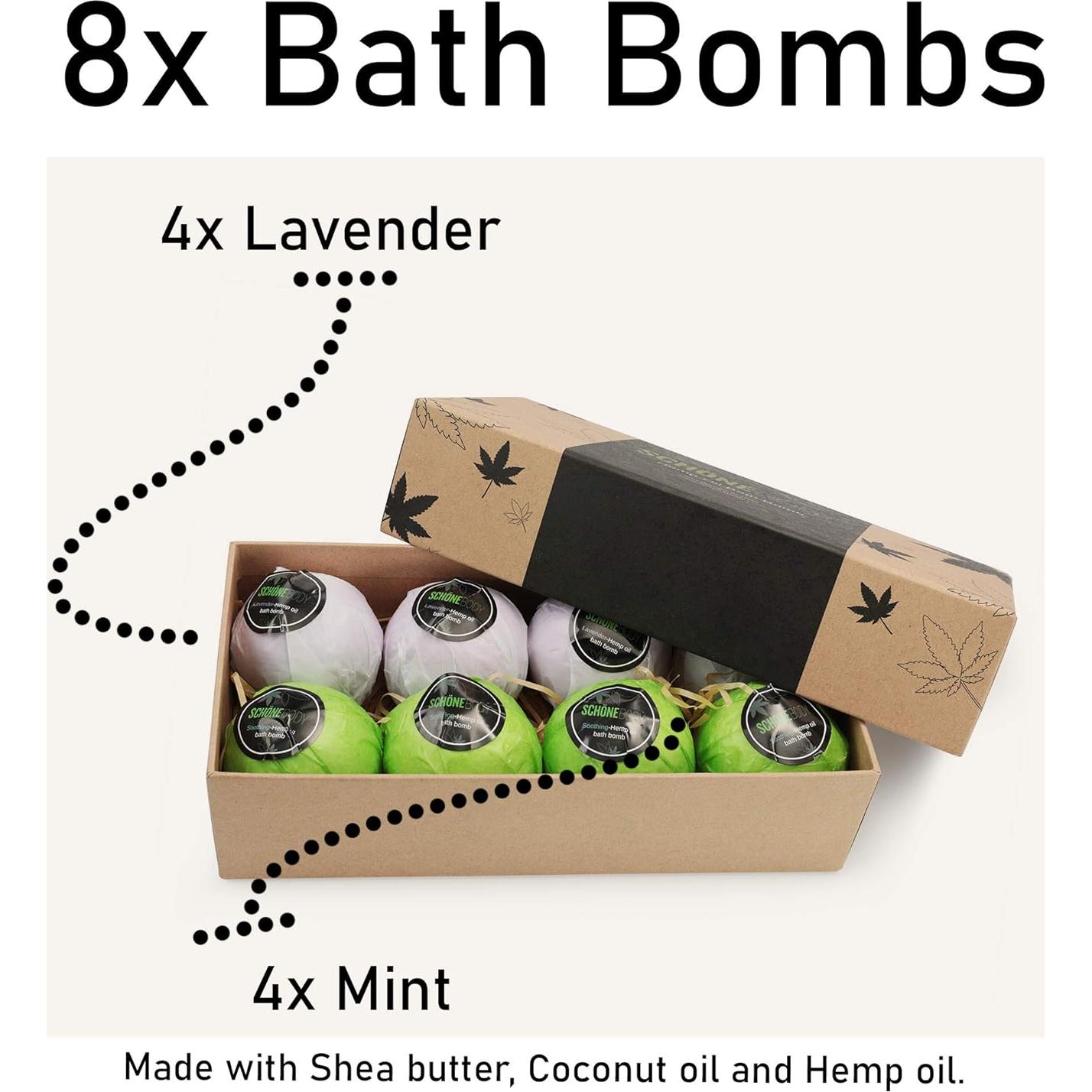 Set de 8 Bolas de Baño Schone Body - Aromas Menta y Lavanda