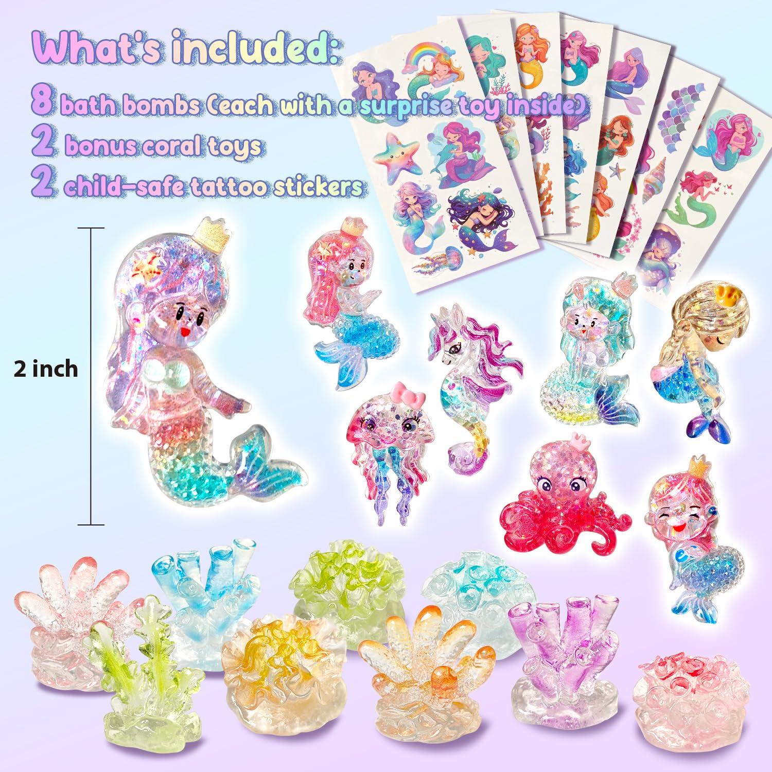 Set de Bombas de Baño Sirena Jumbo 8PK - Regalo para Niñas