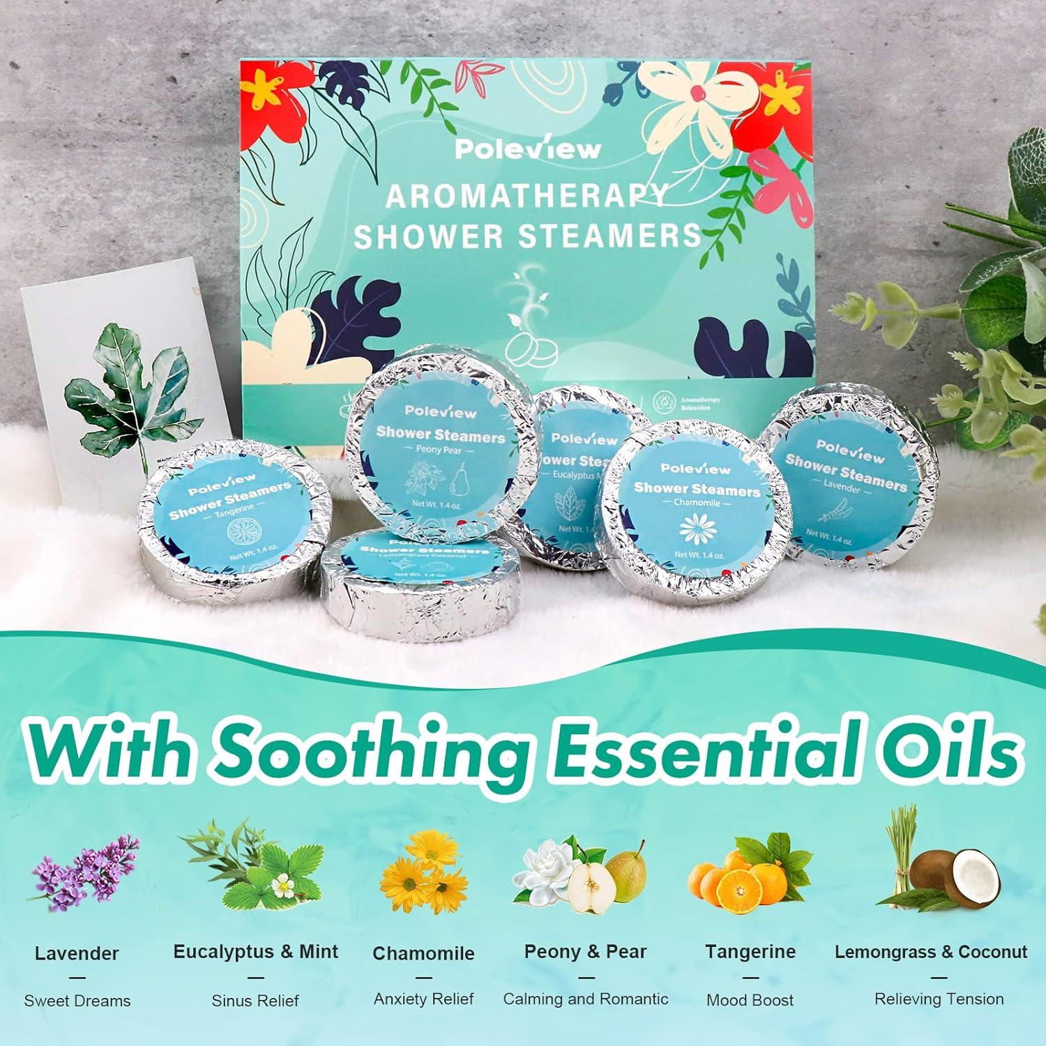 Bombas de Vapor para Ducha Poleview - Aromaterapia 6 Piezas