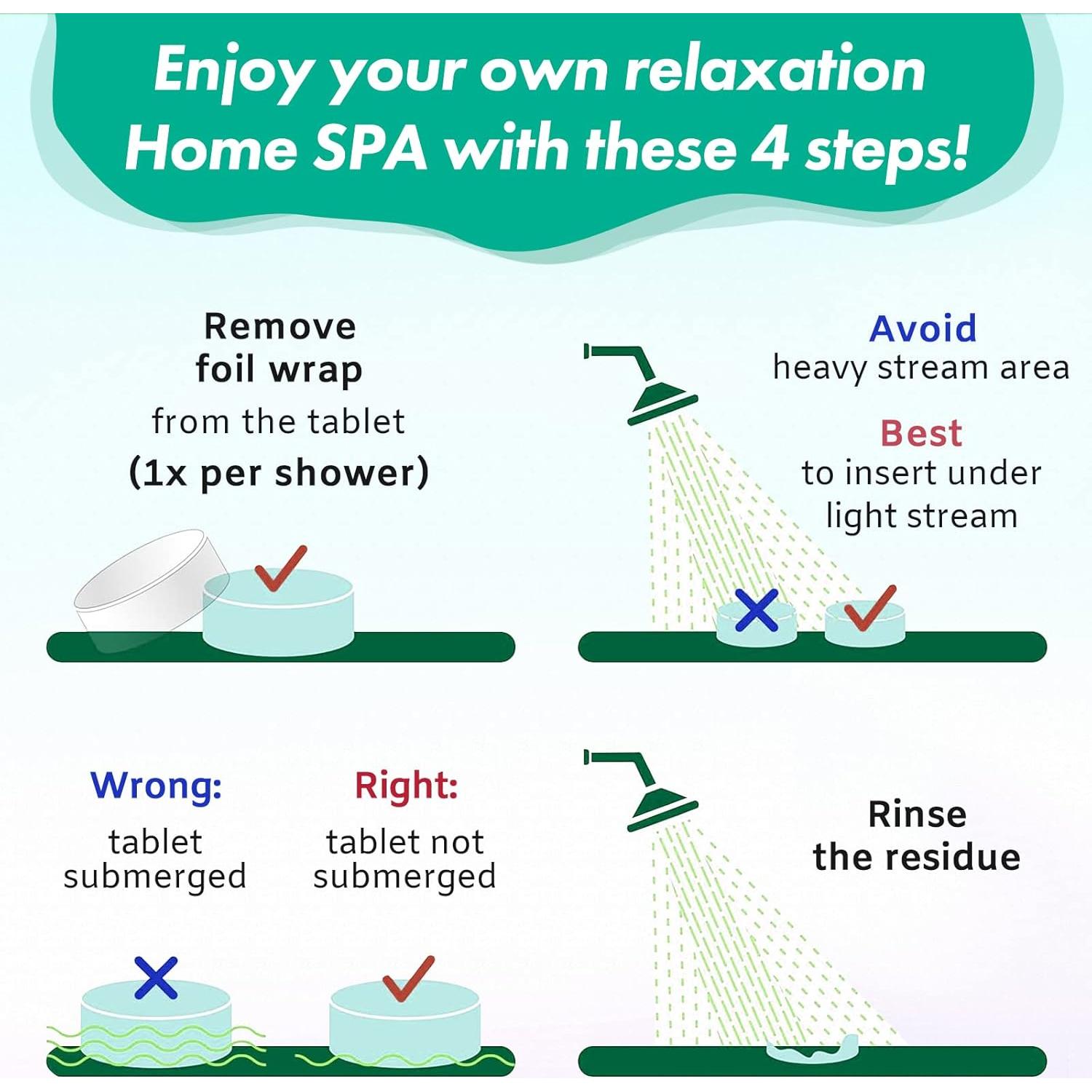 Bombas de Vapor para Ducha Poleview - Aromaterapia 6 Piezas