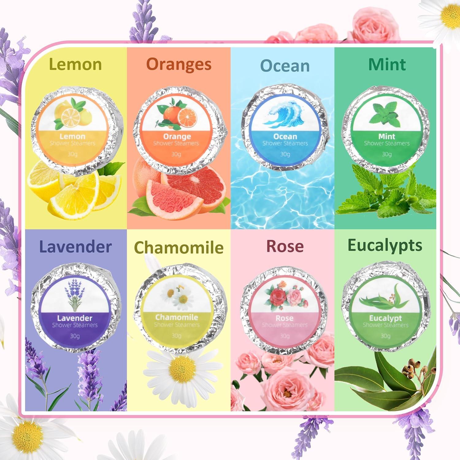 8 Vapores de Ducha LUVCOSY con Soporte de Silicona Azul