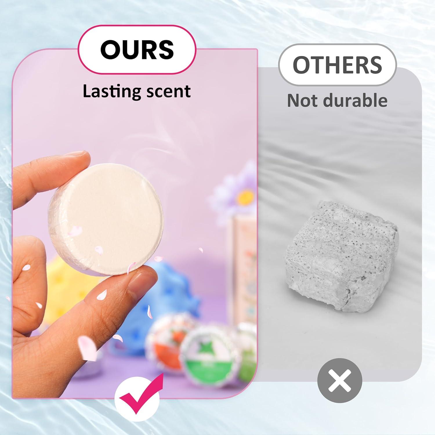 8 Vapores de Ducha LUVCOSY con Soporte de Silicona Azul