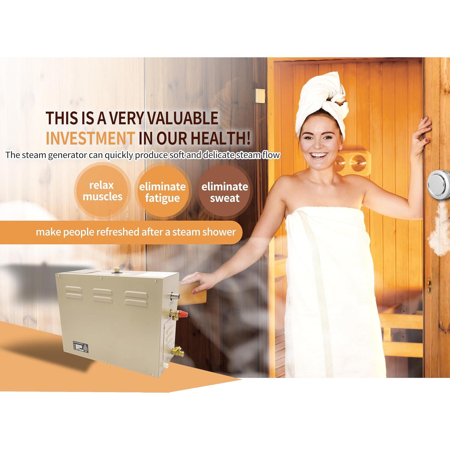 Generador de Ducha de Vapor 9KW JJFFTAO con Autodesagüe