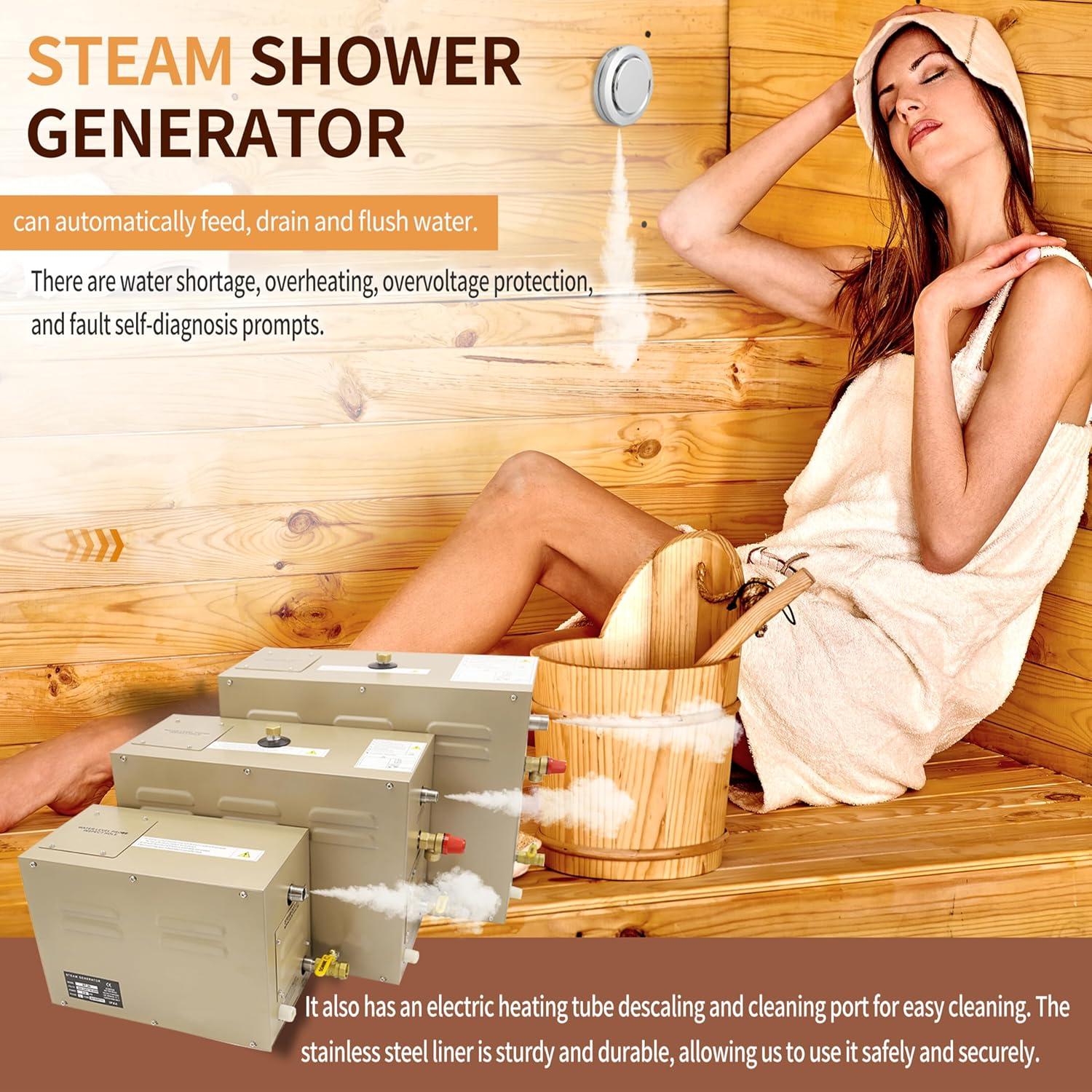 Generador de Ducha de Vapor 9KW JJFFTAO con Autodesagüe