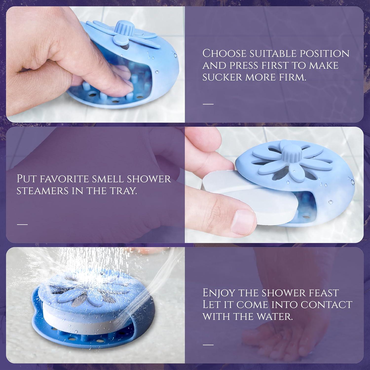 Bandeja de Vapor de Ducha Sharlovly Azul - Soporte Aromático 8.4x7.6 cm