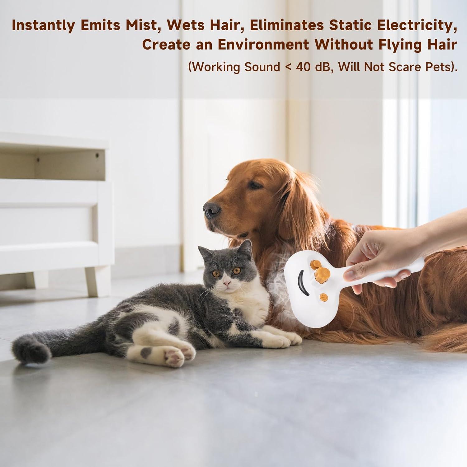 Cepillo de Vapor Ultrasónico para Mascotas VVWVVW 3 en 1