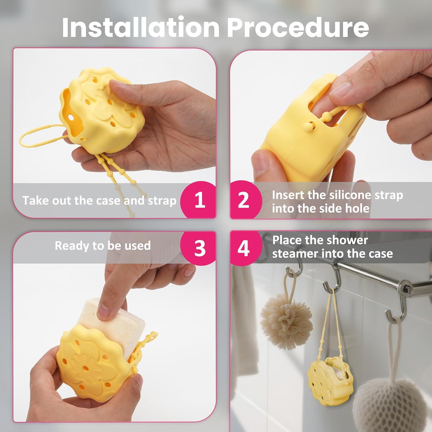 Soporte de Vapor de Ducha LUVCOSY Silicona Azul Redondo