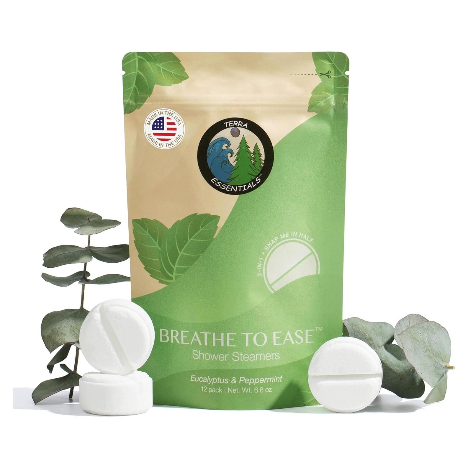 Tabletas de Vapor de Eucalipto Terra Essentials - 12 Unidades Aromaterapia