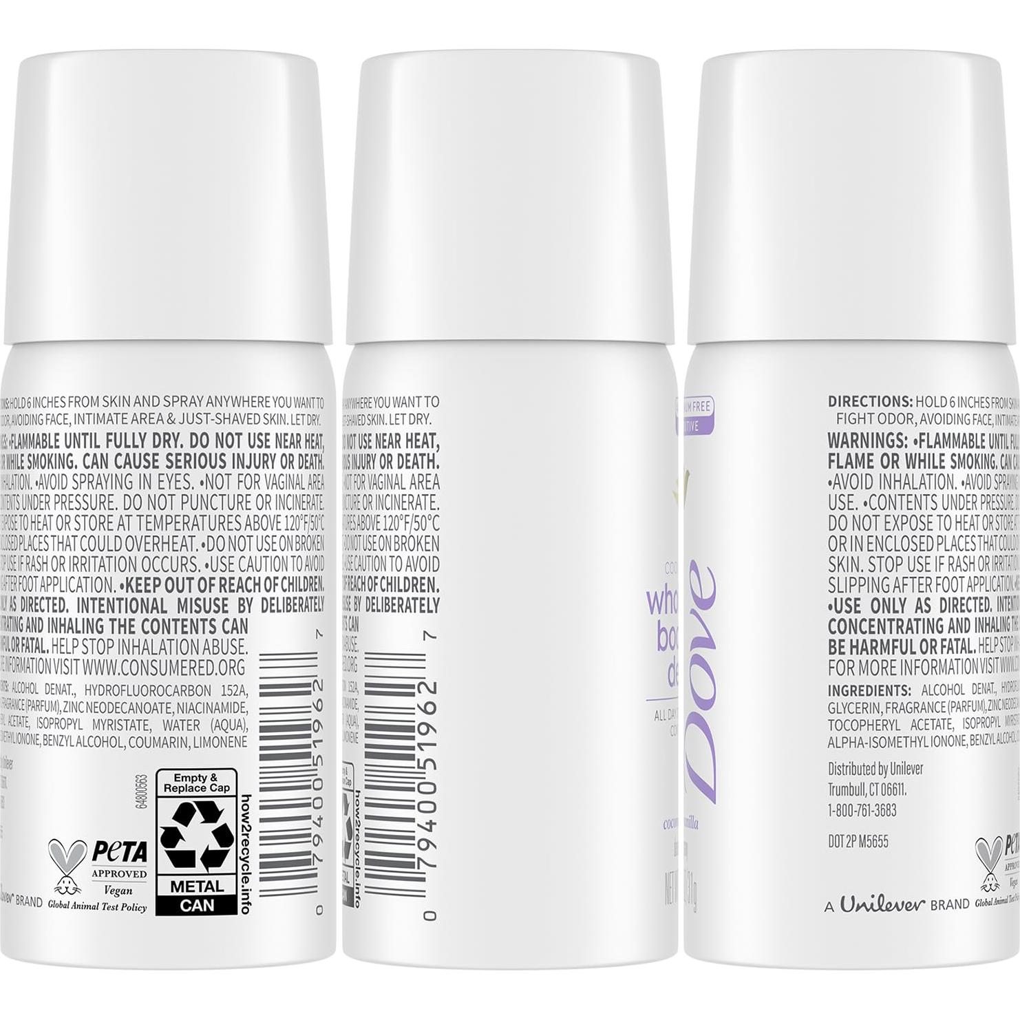 Desodorante Corporal Dove Coco y Vainilla 6-Pack 31g