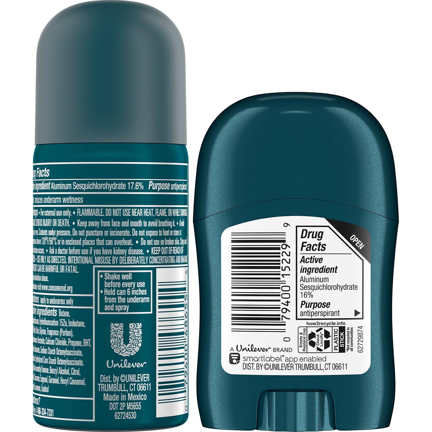 Desodorante Antitranspirante de Viaje Degree Cool Rush - 4 Piezas