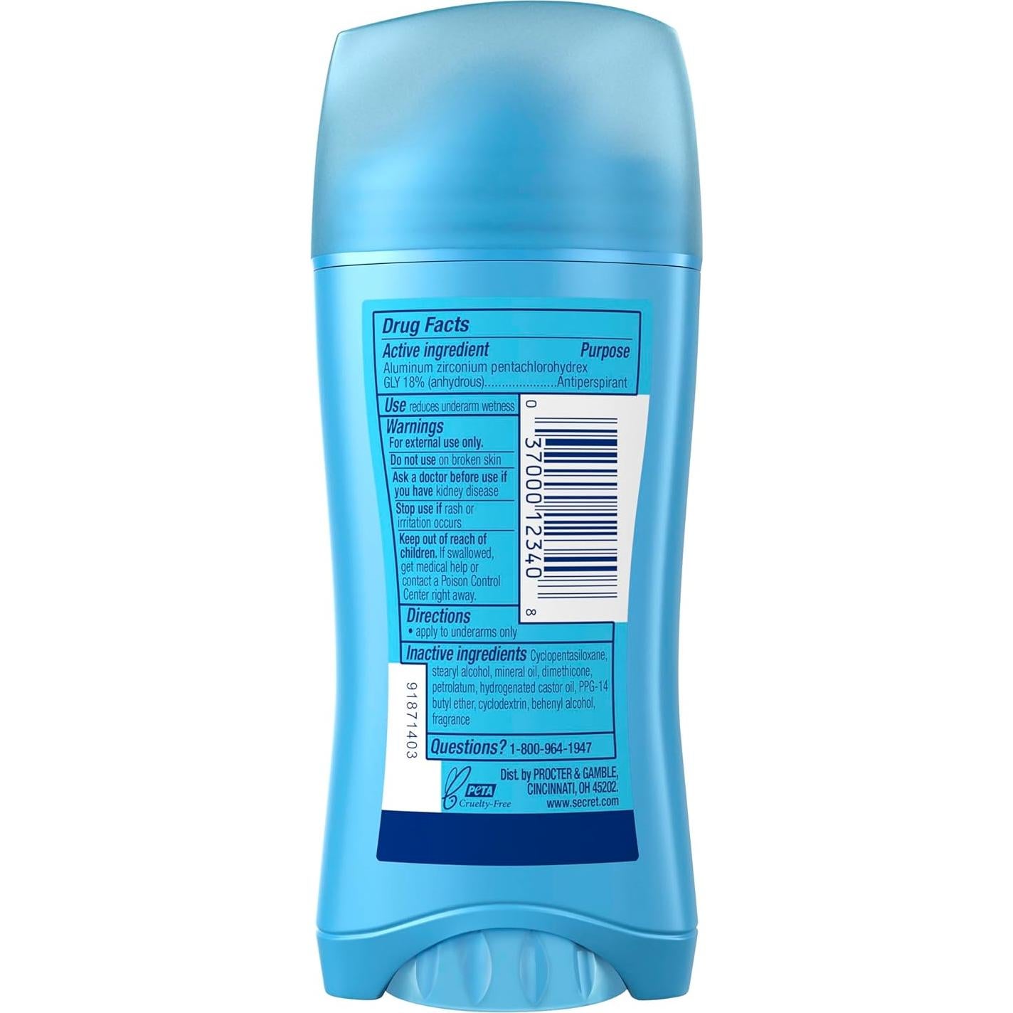 Desodorante Antitranspirante Sólido Sin Fragancia Secret 73.71g