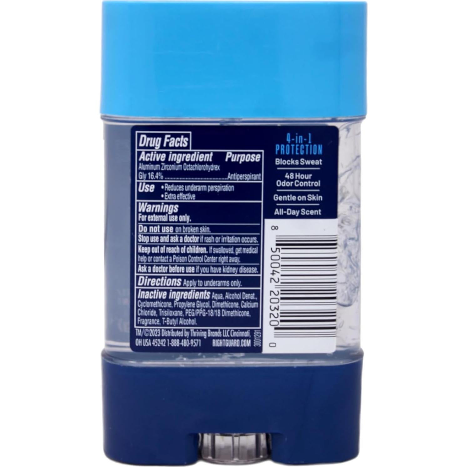 Desodorante Antitranspirante Right Guard Sport Gel 85g x4