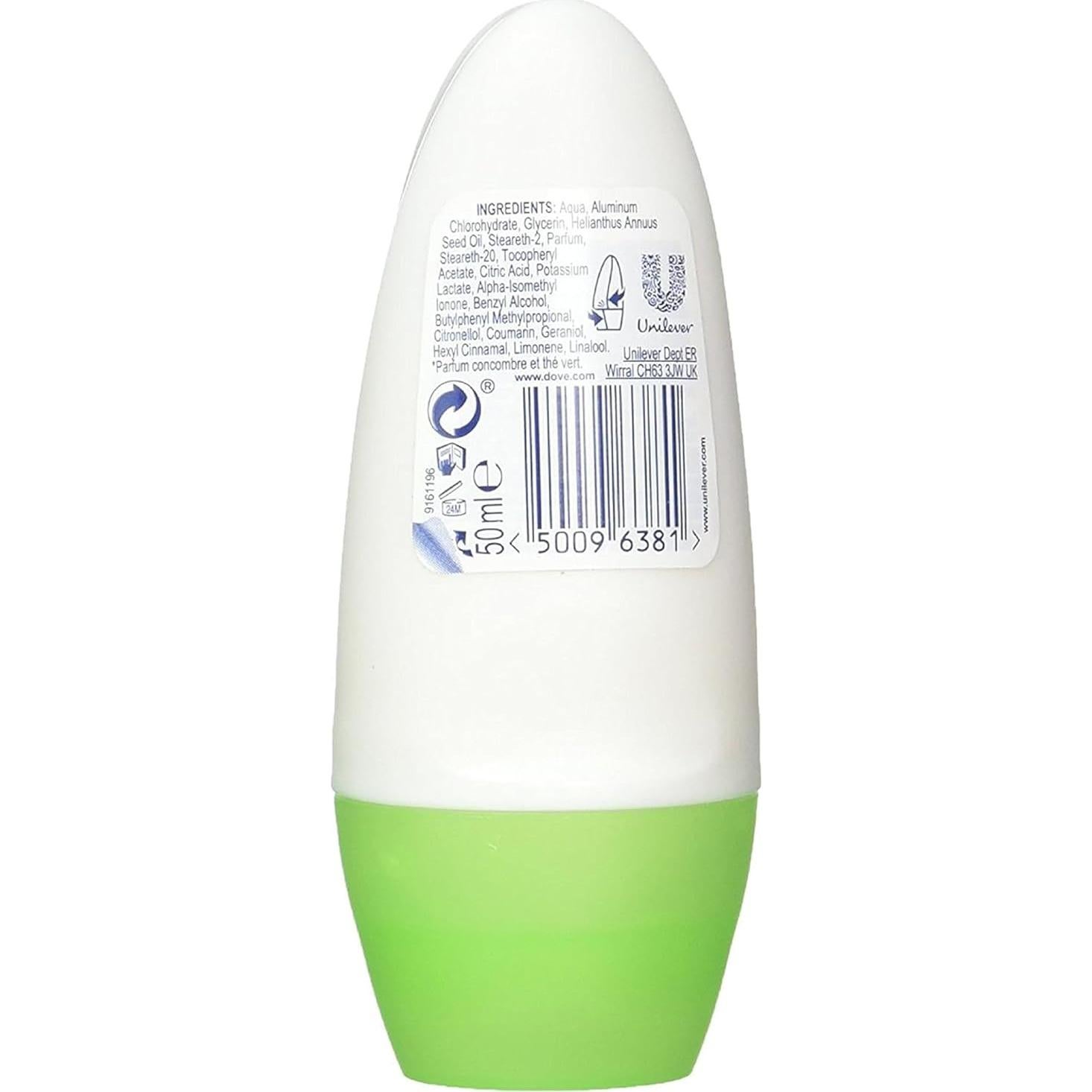 Desodorante Roll-On Dove Go Fresh 6x40g Pepino y Té Verde