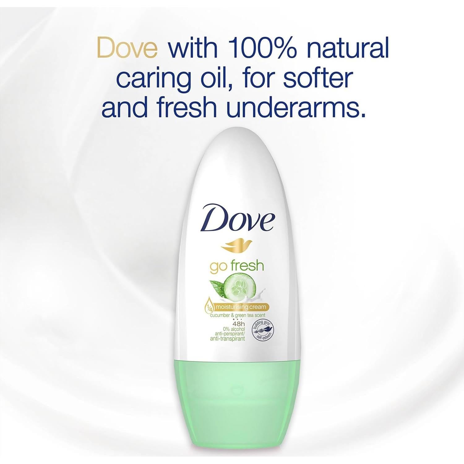 Desodorante Roll-On Dove Go Fresh 6x40g Pepino y Té Verde