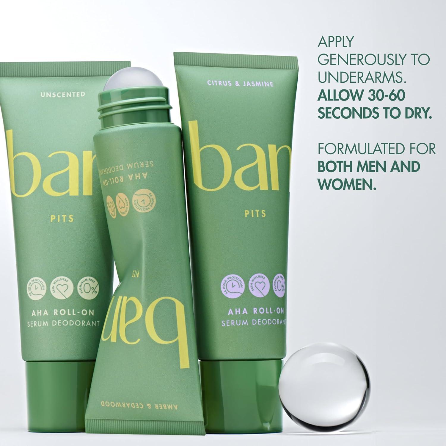 Desodorante Roll-On Ban AHA Sin Aluminio 65.2 ml Cítricos y Jazmín