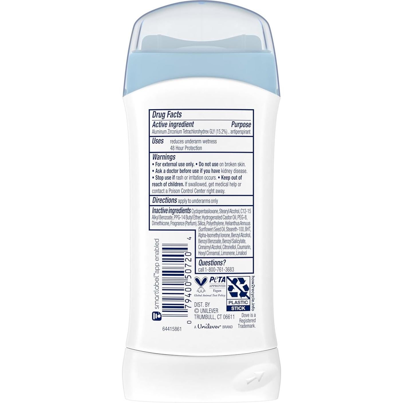 Desodorante Antitranspirante Sólido Dove Invisible 74 g x2